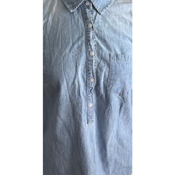 GAP Outlet XS Blue Chambray Button Pullover Shirt - Picture 2 of 8